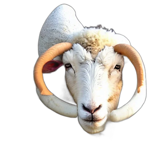 animal, hat, jewelry, mask, 3d render, photorealistic, concept art, sheep transparent PNG cut-out