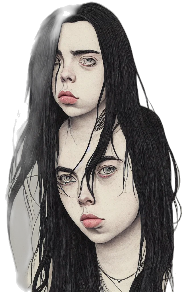 face, creature, hair, mask, photorealistic, concept art, fantasy art, watercolor transparent PNG cut-out