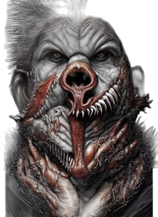 creature, face, mask, animal, concept art, fantasy art, comic book art, photorealistic transparent PNG cut-out