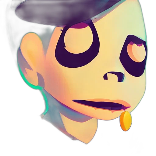 mask, face, staff, hat, concept art, cartoon, 3d render, pixel art transparent PNG cut-out