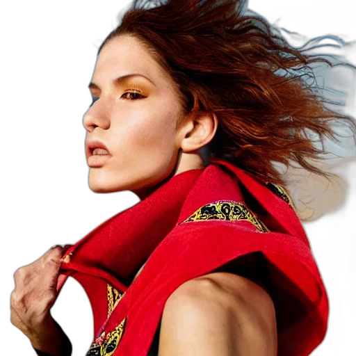 jacket, jewelry, photorealistic, red transparent PNG cut-out