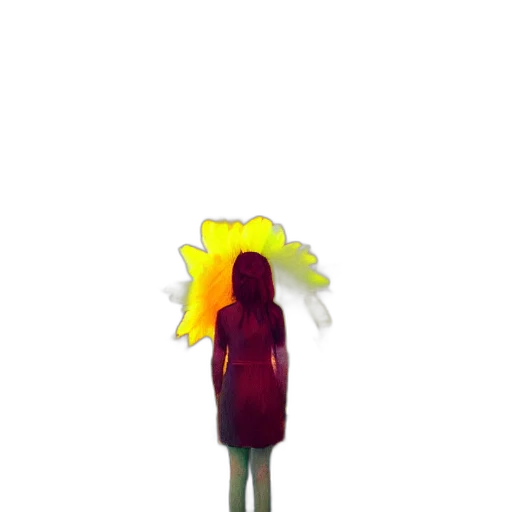 dress, umbrella, jacket, hair transparent PNG cut-out
