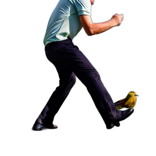 man, golfing, pointing, bird, who, stole, ball, audience transparent PNG cut-out