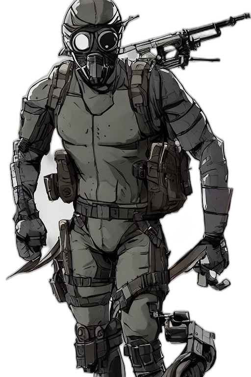 robot, concept art, comic book art, cyberpunk transparent PNG cut-out
