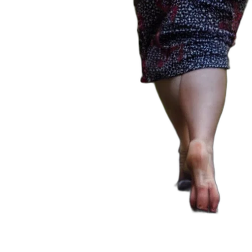 shoes, dress, staff, creature, 3d render, photorealistic, woman, going transparent PNG cut-out