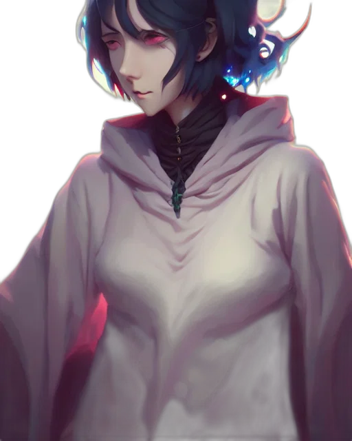 jacket, dress, crown, face, anime, fantasy art, cyberpunk, concept art transparent PNG cut-out