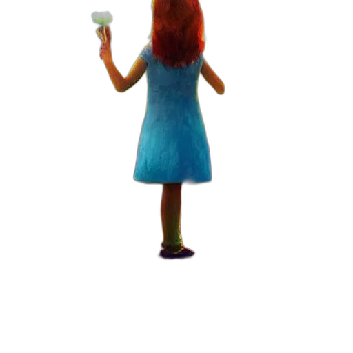 dress, bottle, staff, hair transparent PNG cut-out