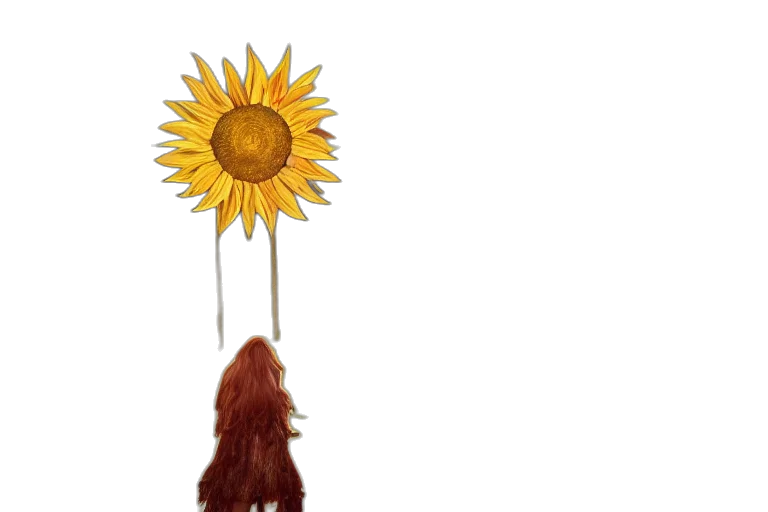flower, staff, umbrella, dress transparent PNG cut-out