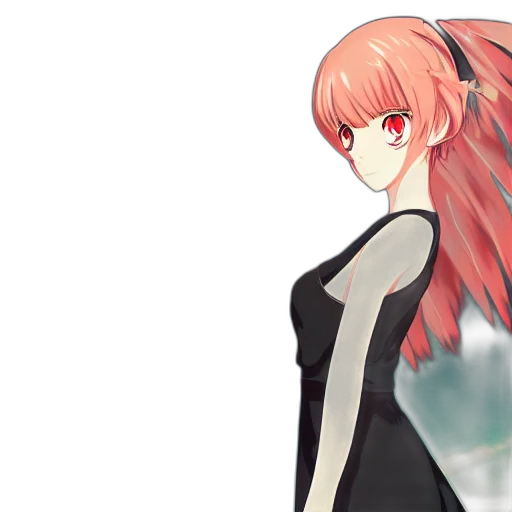 dress, jacket, hair, staff transparent PNG cut-out