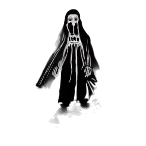 mask, creature, jacket, staff transparent PNG cut-out