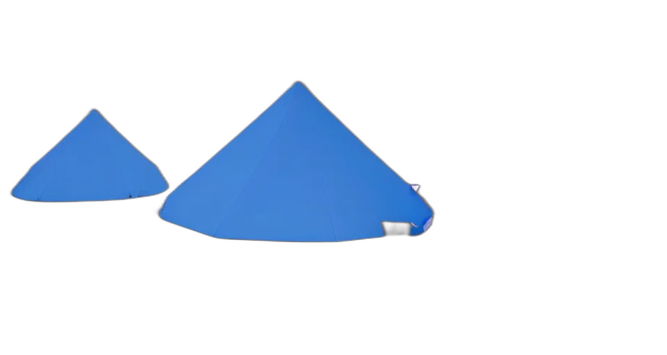 umbrella, hat, staff, crown, 3d render, concept art, blue, hyper transparent PNG cut-out