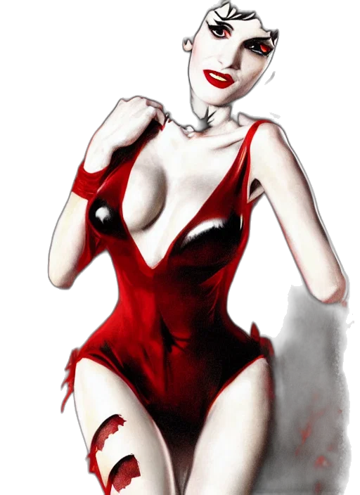 dress, comic book art, concept art, cartoon, photorealistic, red, winona, ryder transparent PNG cut-out