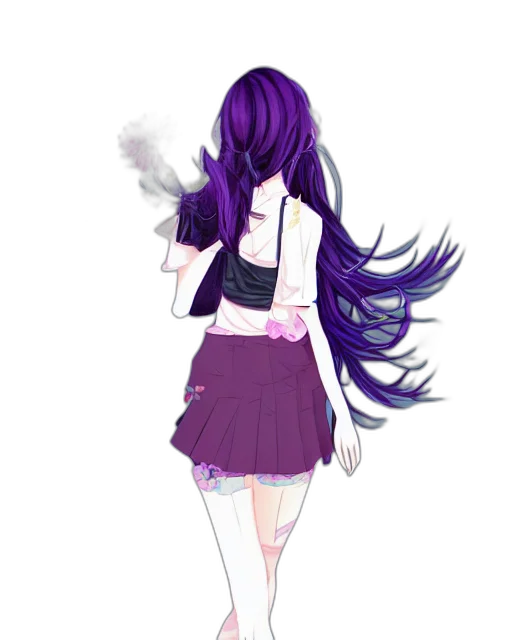 dress, hair, staff, mask transparent PNG cut-out