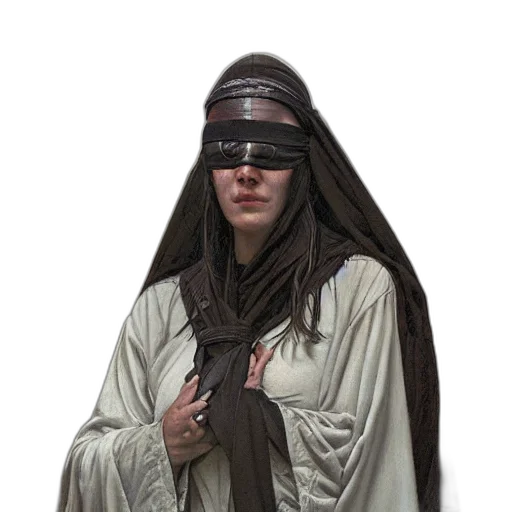 staff, mask, face, jacket, concept art, fantasy art, photorealistic, pixel art transparent PNG cut-out