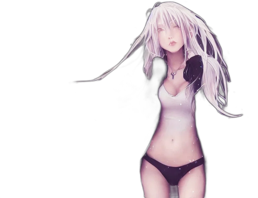 dress, robot, creature, hair transparent PNG cut-out