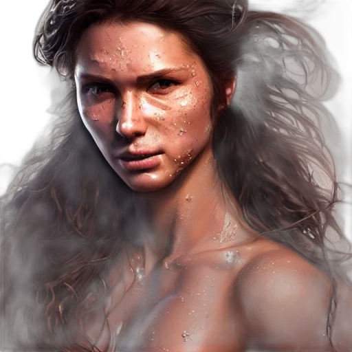 face, hair, photorealistic, fantasy art transparent PNG cut-out