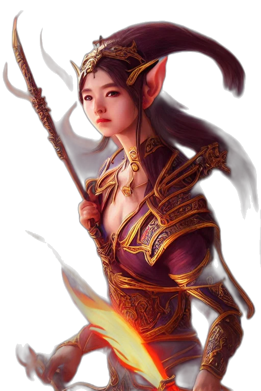 dragon, staff, sword, fantasy art, concept art, photorealistic, oil painting, fire transparent PNG cut-out