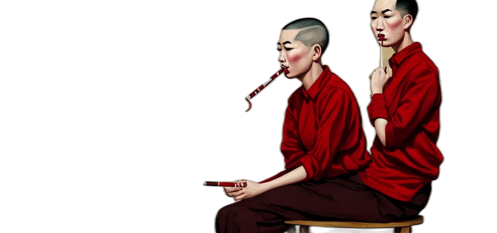 staff, photorealistic, concept art, oil painting, watercolor, fire, red, wide transparent PNG cut-out