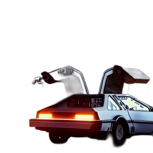 car, robot, concept art, vaporwave, cyberpunk, 3d render, outer space, back transparent PNG cut-out
