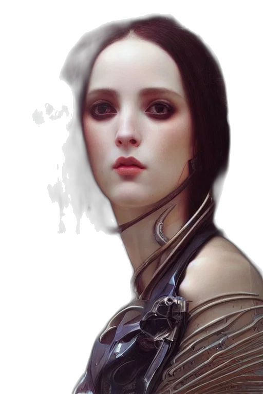 robot, face, jewelry, mask, fantasy art, photorealistic, concept art, cyberpunk transparent PNG cut-out