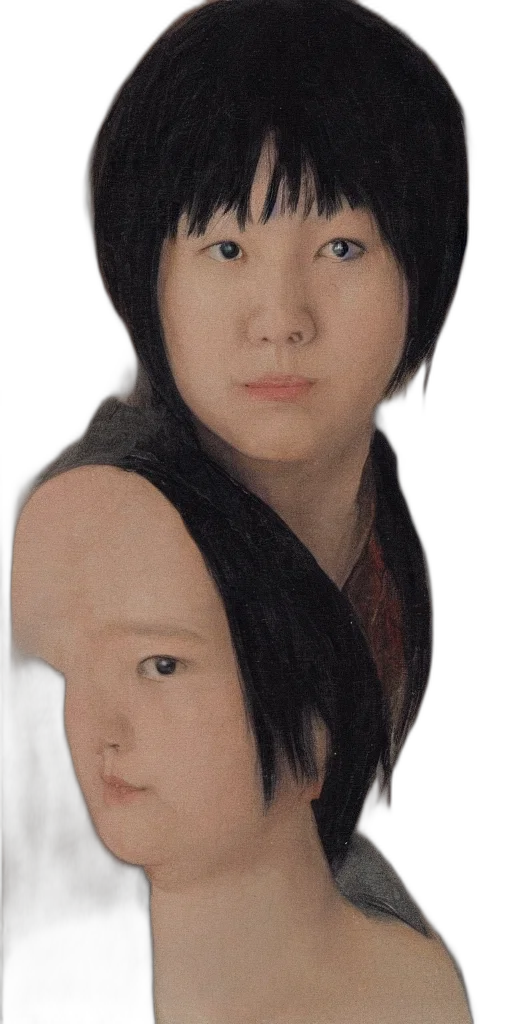 face, mask, hair, robot, photorealistic, 3d render, concept art, oil painting transparent PNG cut-out
