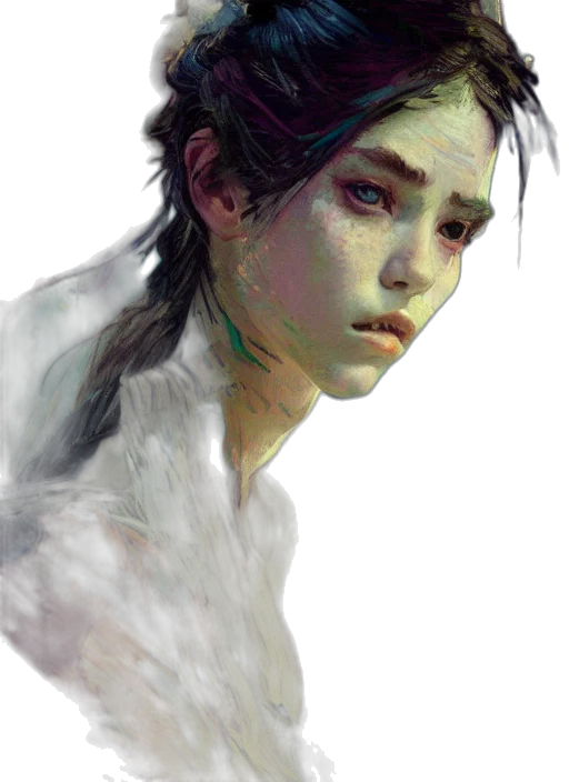 face, creature, photorealistic, oil painting, watercolor, fantasy art, underwater, neon lights transparent PNG cut-out