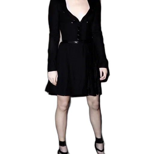 dress, jacket, staff, monochrome transparent PNG cut-out