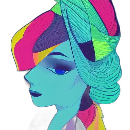 face, mask, hat, crown, vaporwave, concept art, watercolor, fantasy art transparent PNG cut-out