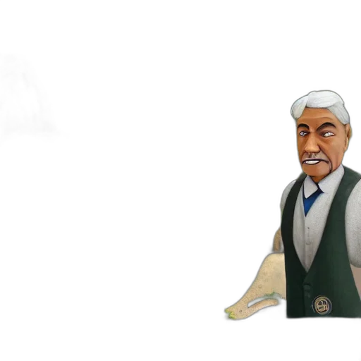 staff, jacket, face, umbrella, concept art, pixel art, 3d render, cartoon transparent PNG cut-out