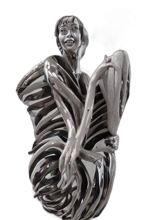 jacket, robot, face, jewelry, 3d render, photorealistic, concept art, comic book art transparent PNG cut-out