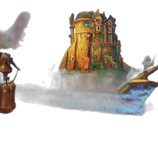 concept art, fantasy art, 3d render, pixel art, underwater, fog, snow, darryl transparent PNG cut-out