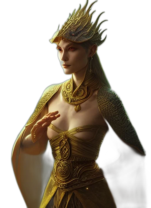 dragon, jewelry, dress, crown, fantasy art, concept art, photorealistic, pixel art transparent PNG cut-out