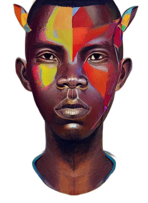 face, mask, crown, jewelry, photorealistic, watercolor, concept art, oil painting transparent PNG cut-out