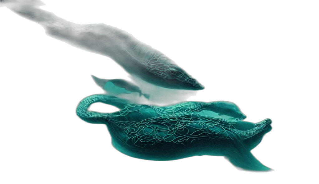 hair, dragon, jewelry, creature, 3d render, concept art, photorealistic, underwater transparent PNG cut-out