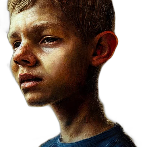 face, photorealistic, oil painting, concept art transparent PNG cut-out