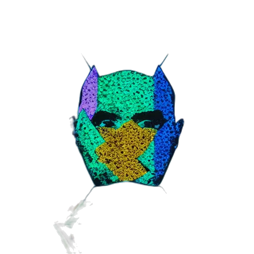 mask, robot, umbrella, face, pixel art, 3d render, vaporwave, concept art transparent PNG cut-out