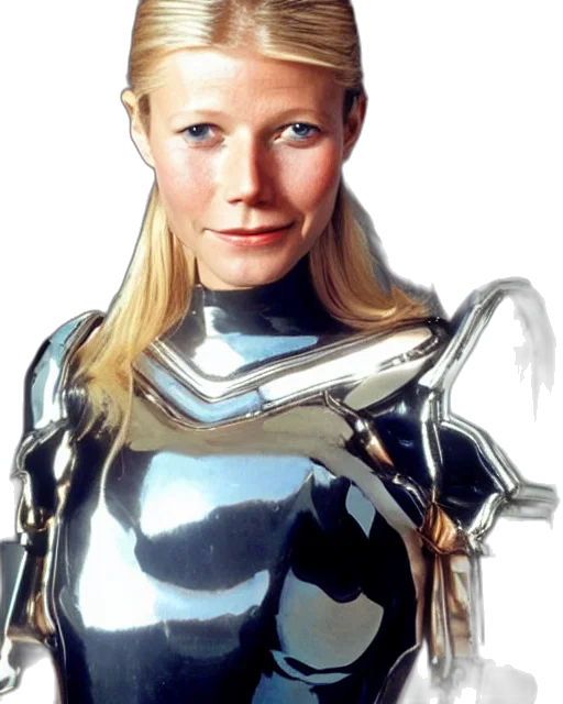 face, robot, crown, photorealistic transparent PNG cut-out