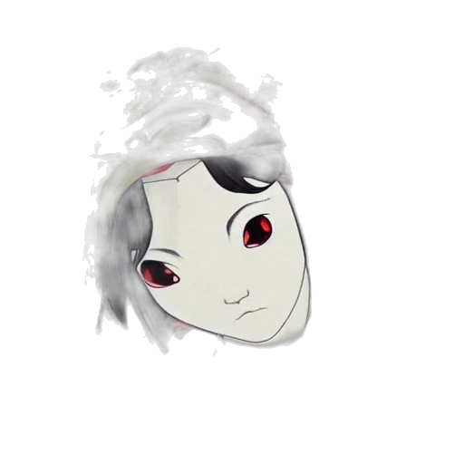 mask, face, hair, creature, anime, cartoon, concept art, photorealistic transparent PNG cut-out