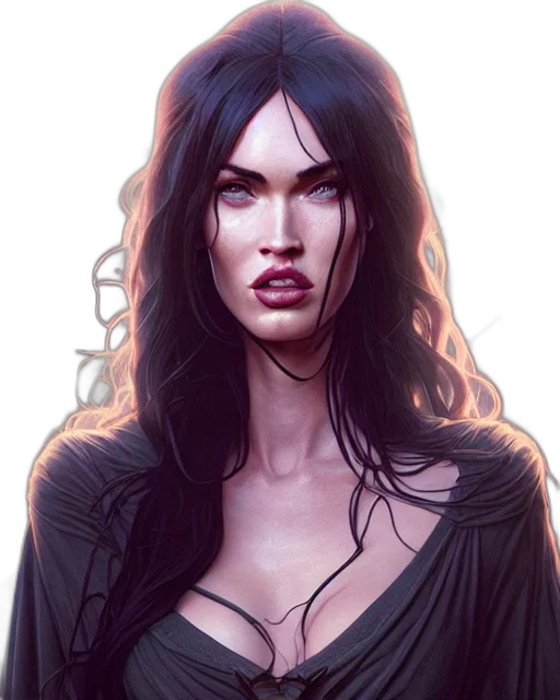face, dress, fantasy art, comic book art, concept art, photorealistic, dark, earth tones transparent PNG cut-out