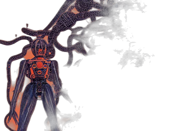 dragon, robot, creature, weapon, concept art, 3d render, fantasy art, comic book art transparent PNG cut-out