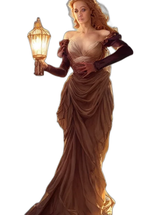 dress, jewelry, staff, mask transparent PNG cut-out