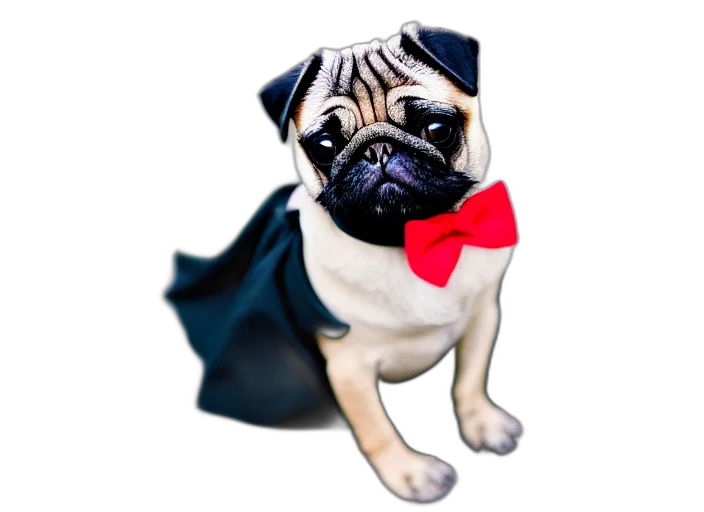 animal, photorealistic, cartoon, 3d render, instagram, photo, cute, pug transparent PNG cut-out