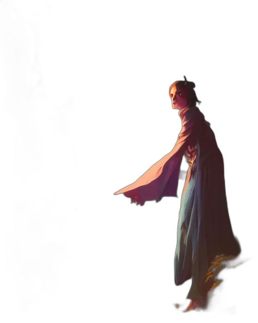 dress, dragon, staff, sword transparent PNG cut-out