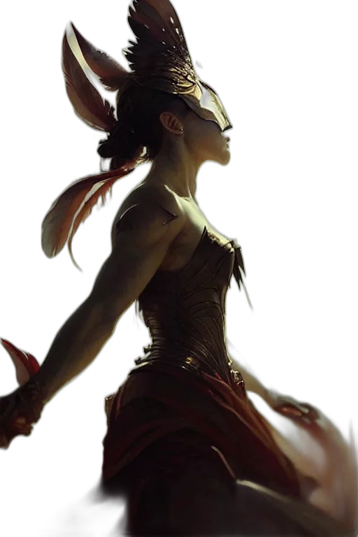 mask, dragon, staff, weapon transparent PNG cut-out