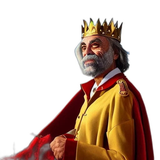 crown, staff, face, photorealistic transparent PNG cut-out