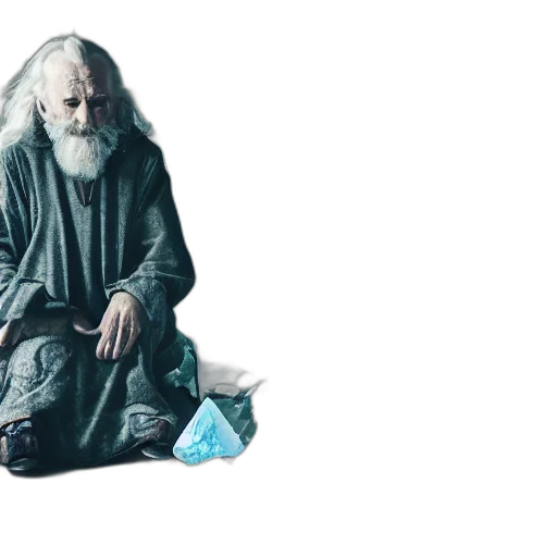 jacket, concept art, old, wizard, surrounded, crystal, shards, photography transparent PNG cut-out