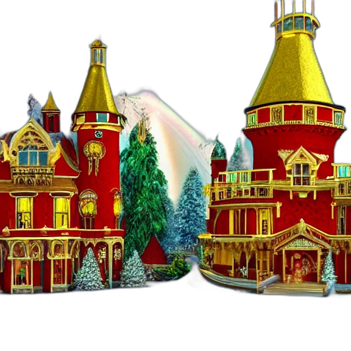 building, concept art, 3d render, pixel art, fantasy art, forest, snow, city street transparent PNG cut-out