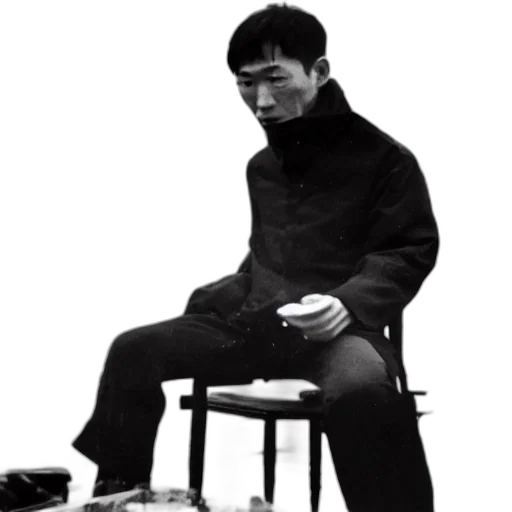 face, staff, jacket, mask, photorealistic, concept art, monochrome, nakata transparent PNG cut-out