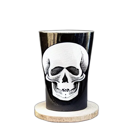 skull, vase, flowers transparent PNG cut-out