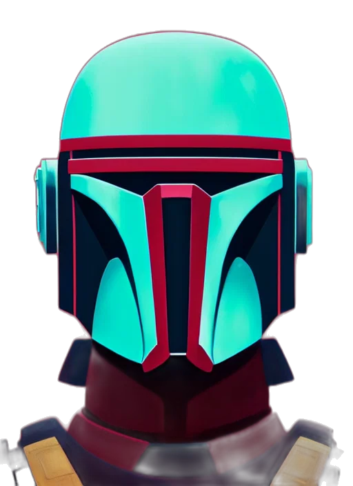 mask, robot, 3d render, concept art, pixel art, comic book art, green, neon transparent PNG cut-out